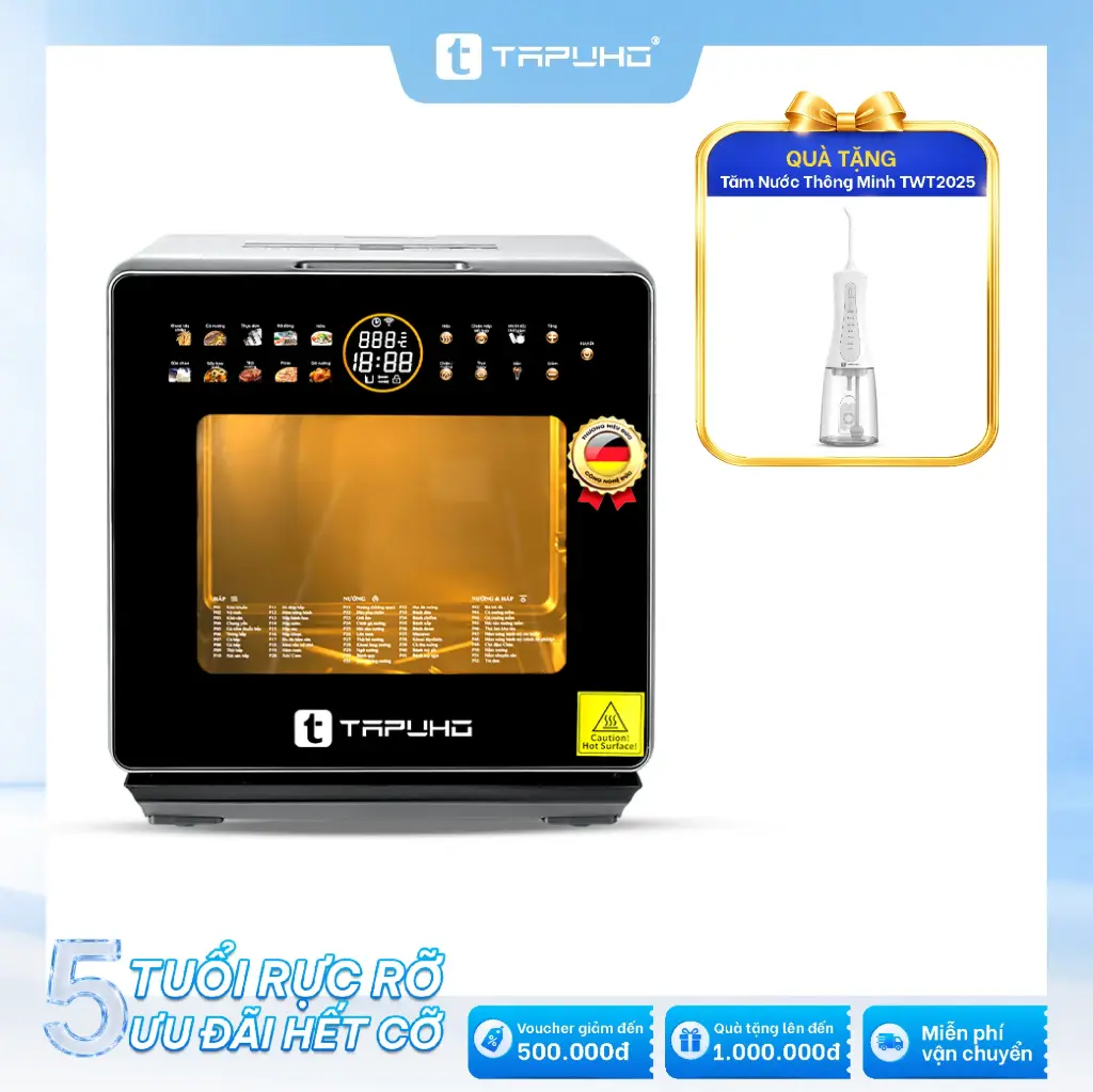Nồi chiên hơi nước TAPUHO TSF16 COLOR PLUS 16L: Tặng Tăm nước TAPUHO TWT2025