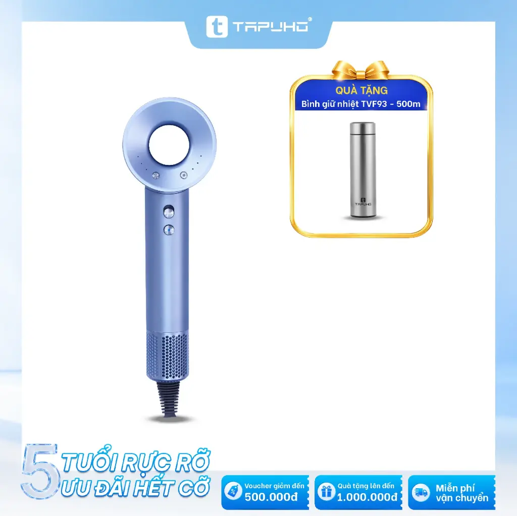 Máy sấy tóc TAPUHO THD-1625: Tặng Bình giữ nhiệt TAPUHO TVF93