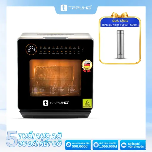 Nồi chiên hơi nước TAPUHO TSF16 SmartX 16L: Tặng Bình giữ nhiệt TAPUHO TVF93