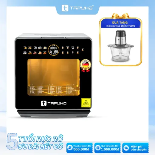 Nồi chiên hơi nước TAPUHO TSF16 COLOR PLUS 16L: Tặng Máy xay thực phẩm TAPUHO TFG500