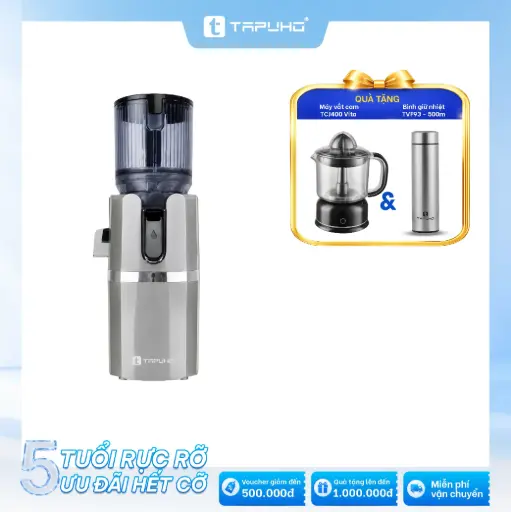 Máy ép chậm TAPUHO TSJ80 Dual: Tặng Máy vắt cam TAPUHO TCJ400 VITA và Bình giữ nhiệt TAPUHO TVF93